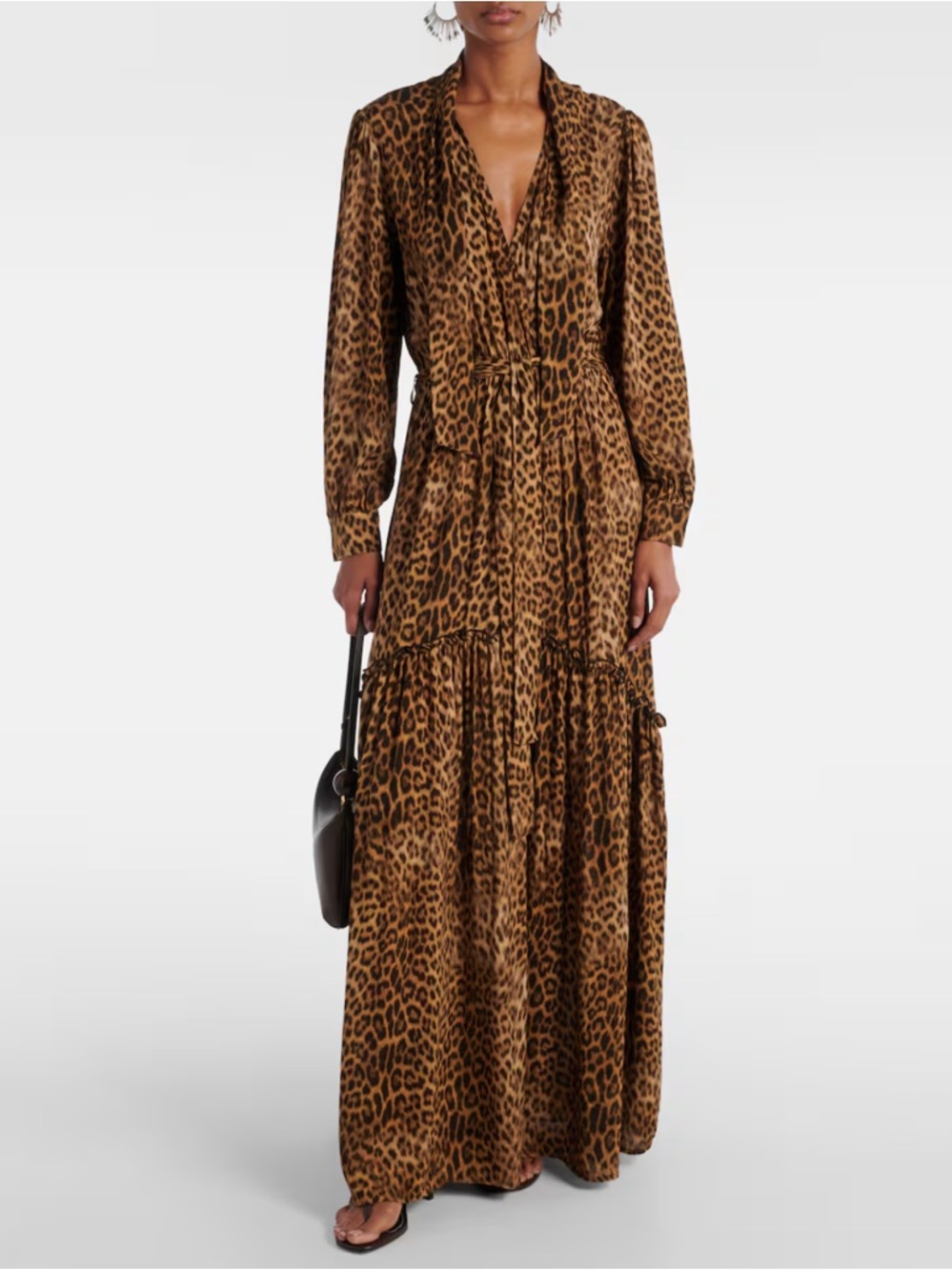 Melissa Odabash Leopard Print Wrap Maxi Dress - Brown/Black